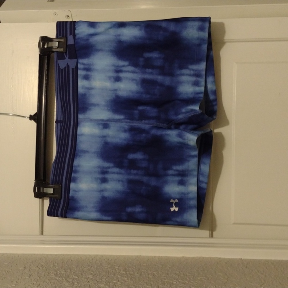 Under Armour blue tie dye bike shorts